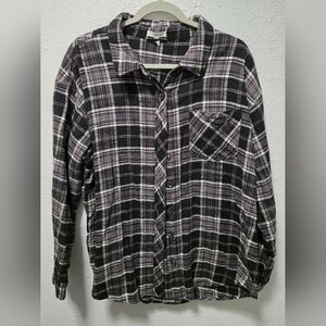 Womens Plaid Black and White Shirt